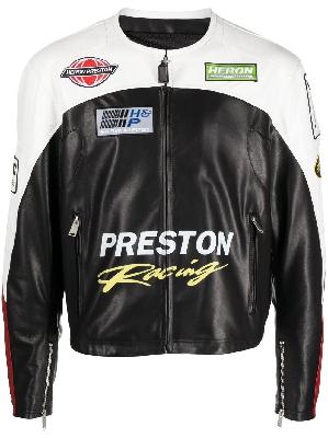 Heron Preston - Black Moto Patches Leather Jacket
