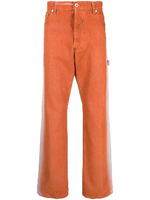 Heron Preston - Orange Two-Tone Straight-Leg Jeans