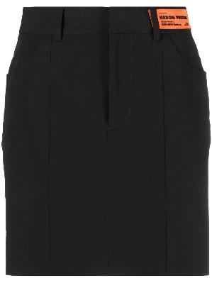 Heron Preston - Black Gabardine Cut-Out Mini Skirt
