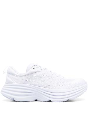 Hoka One One - White Bondi 8 Running Sneakers
