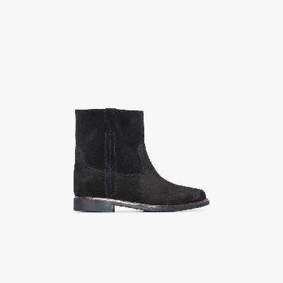 ISABEL MARANT - Black Susee Leather Ankle Boots