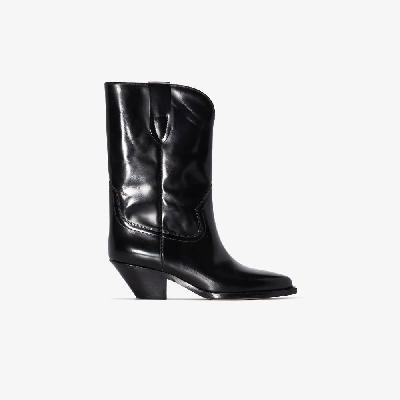 ISABEL MARANT - Black Dahope 50 Leather Western Boots