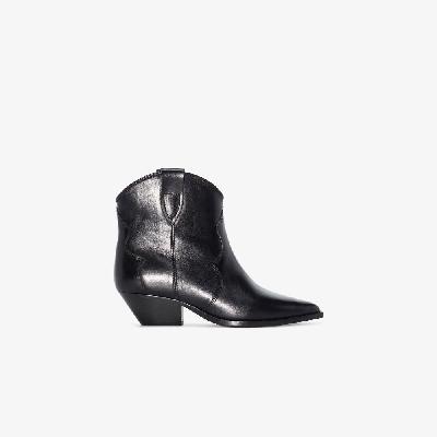 ISABEL MARANT - Black Dewina 40 Leather Ankle Boots