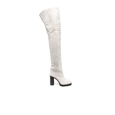 ISABEL MARANT - White Laelle 105 Leather Thigh-High Boots