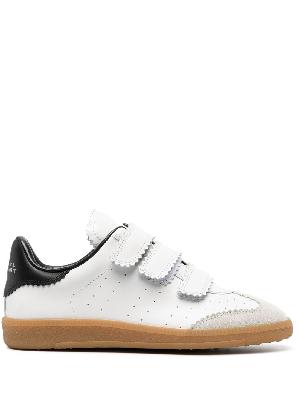 ISABEL MARANT - White Beth Low-Top Touch Strap Sneakers