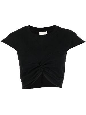 ISABEL MARANT - Black Short-Sleeve Cropped T-Shirt
