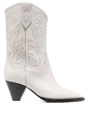 ISABEL MARANT - White Luliette 55 Leather Boots