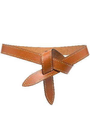 ISABEL MARANT - Brown Lecce Knot Studded Leather Belt