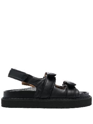 ISABEL MARANT - Black Leather Platform Sandals