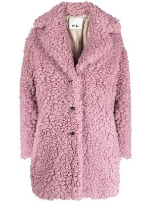 ISABEL MARANT - Pink Sabrine Faux Shearling Coat