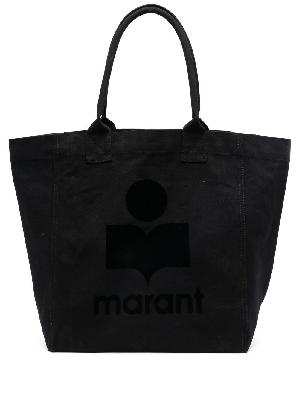 ISABEL MARANT - Black Logo Print Tote Bag