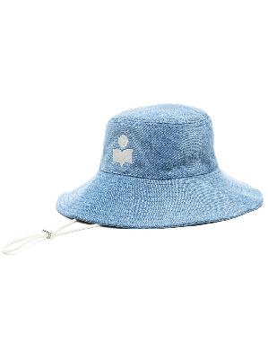 ISABEL MARANT - Blue Delya Logo Embroidered Denim Bucket Hat