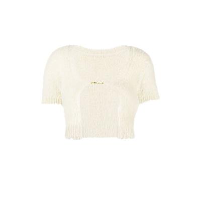 Jacquemus - White La Maille Neve Knitted Crop Top
