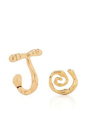 Jacquemus - Gold Tone Asymmetric Design Earrings