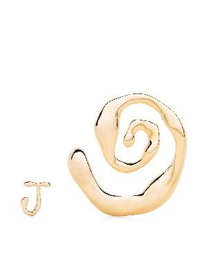 Jacquemus - Gold-Plated Les Créoles Turbi Asymmetric Earrings