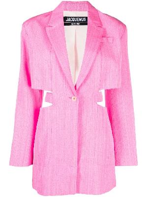 Jacquemus - Pink La Robe Bari Cut-Out Blazer Dress