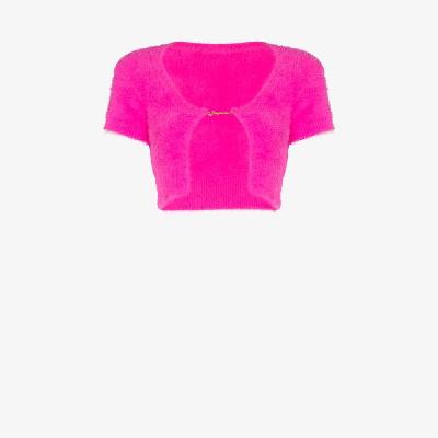 Jacquemus - Pink La Maille Neve Knitted Crop Top