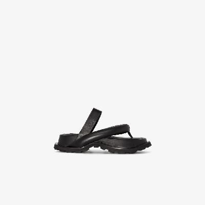 Jil Sander - Black Flatform Leather Sandals