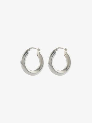 Jil Sander - Silver Tone Classic Hoop Earrings