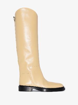 Jil Sander - Neutral Knee-High Leather Boots