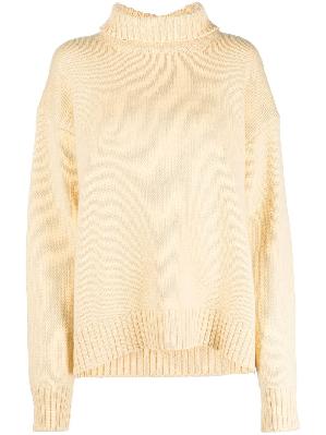 Jil Sander - Yellow Roll-Neck Cashmere Sweater