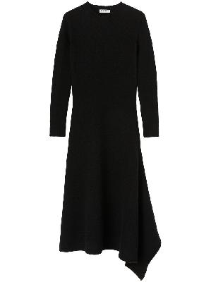 Jil Sander - Black Wool Asymmetric Dress