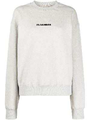 Jil Sander - Grey Logo Print Cotton Sweatshirt