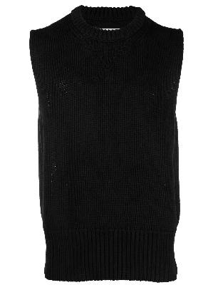 Jil Sander - Black Cotton Knitted Vest Top