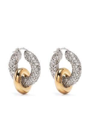 Jil Sander - Silver-Tone Embrace Crystal Embellished Hoop Earrings