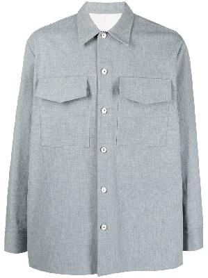 Jil Sander - Blue Long Sleeved Cotton Shirt