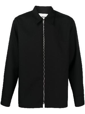 Jil Sander - Black Zip-Up Long Sleeved Shirt