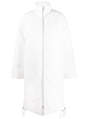 Jil Sander - White Padded Zipped Coat