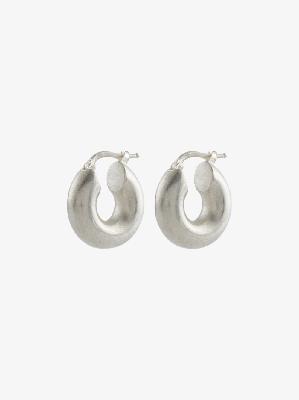 Jil Sander - Silver Tone Mini Classic Hoop Earrings