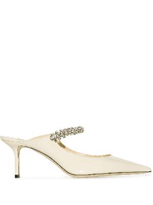 Jimmy Choo - Neutral Bing 65 Crystal Patent Leather Pumps