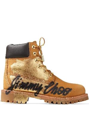 Jimmy Choo - X Timberland Brown Graffiti Leather Ankle Boots