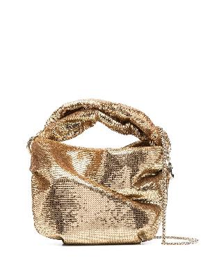 Jimmy Choo - Gold Bonny Gold Sequin-Embellished Top Handle Bag