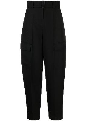 JOSEPH - Black Devonport High-Waisted Trousers