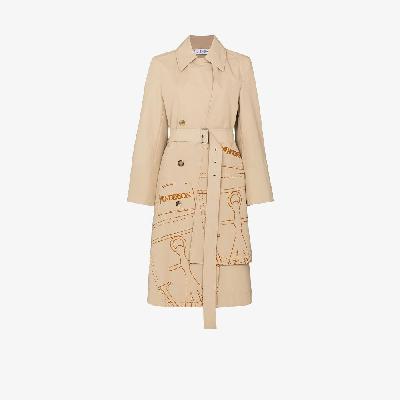 JW Anderson - Logo Print Belted Trench Coat