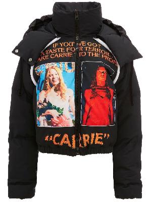 JW Anderson - Black Carrie Poster Print Cropped Puffer Jacket