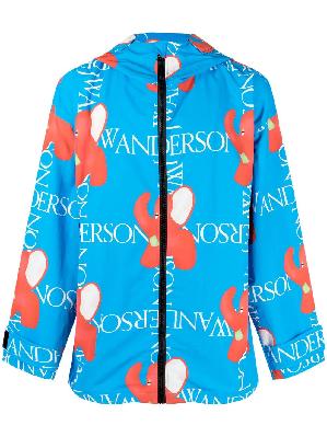 JW Anderson - Blue Elephant Print Shell Jacket
