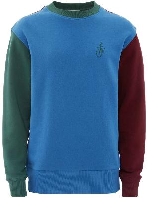 JW Anderson - Blue Colour Block Crewneck Sweatshirt