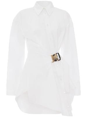 JW Anderson - White Asymmetric Buckled Cotton Shirt