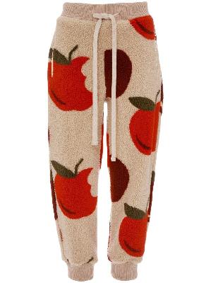 JW Anderson - Neutral Apple Print Fleece Track Pants