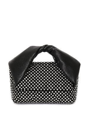 JW Anderson - Black Twisted Studded Leather Top Handle Bag
