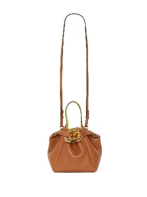 JW Anderson - Brown Chain Link Pochette Leather Top Handle Bag
