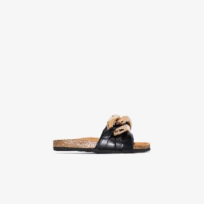 JW Anderson - Black Chain Leather Sandals