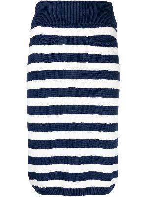 Kenzo - Blue Rock Striped Midi Skirt