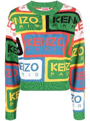 Kenzo - Green Intarsia Knit Logo Jumper