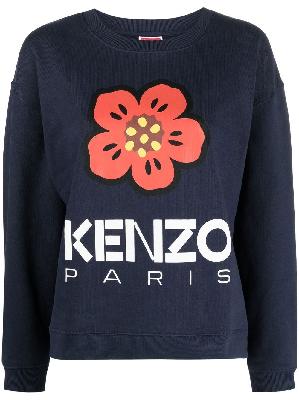 Kenzo - Blue Boke Flower Logo Print Sweatshirt