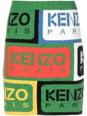Kenzo - Green Logo Labels Mini Skirt
